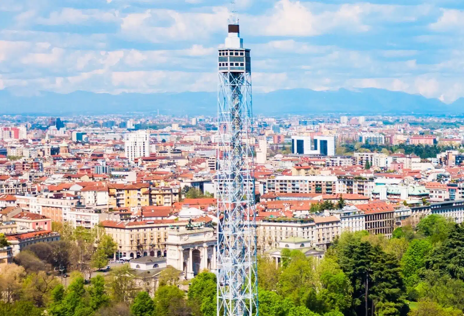 skyline Milano dall'alto - Torre Branca