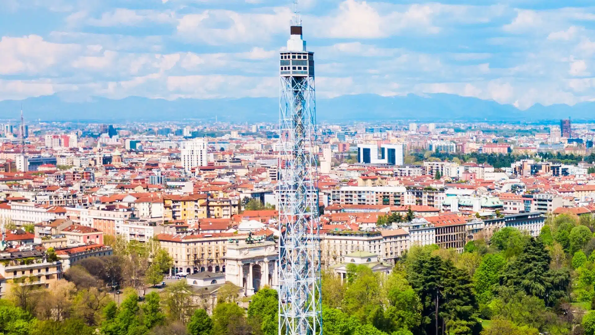 skyline Milano dall'alto - Torre Branca
