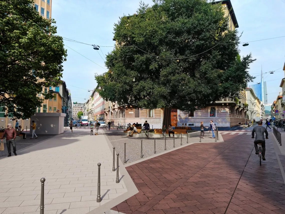 Milano sempre più green: Largo Treves diventa pedonale