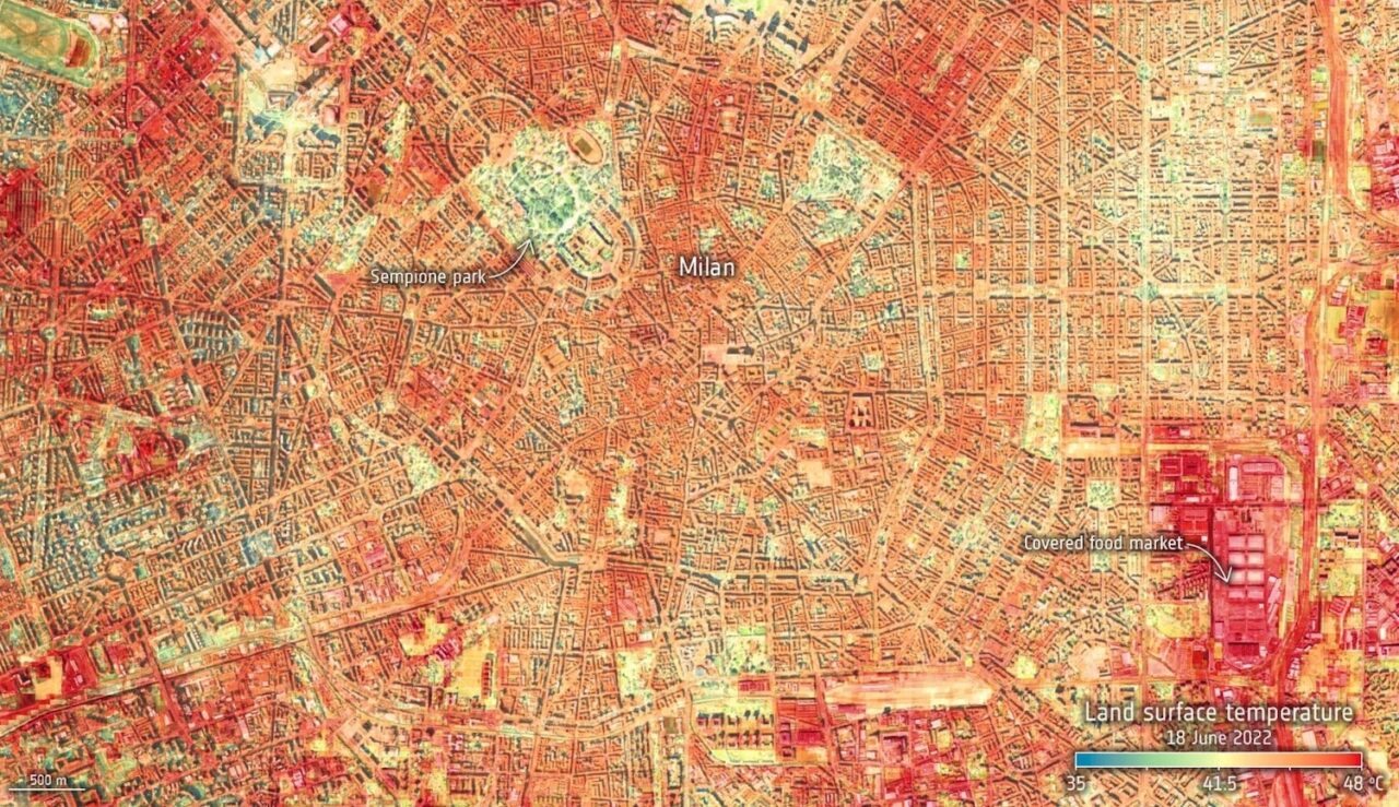 Milano: vista dallo spazio sembra prendere fuoco 