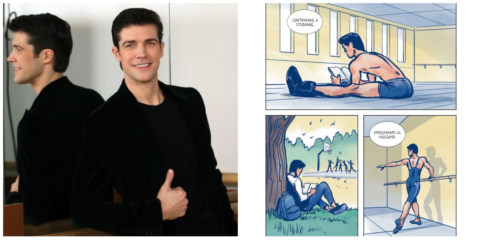 Roberto Bolle in Feltrinelli a Milano per l’uscita della sua graphic Novel
