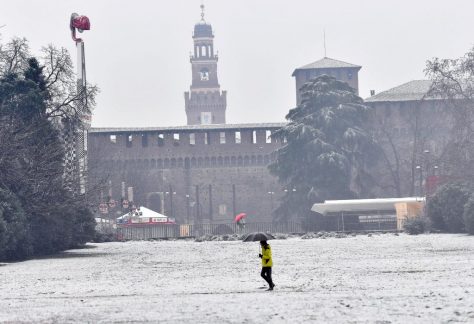 Prima nevicata a Milano