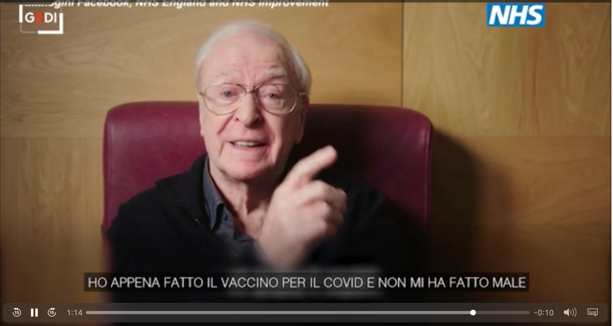 Michael Caine per lo spot di Nhs