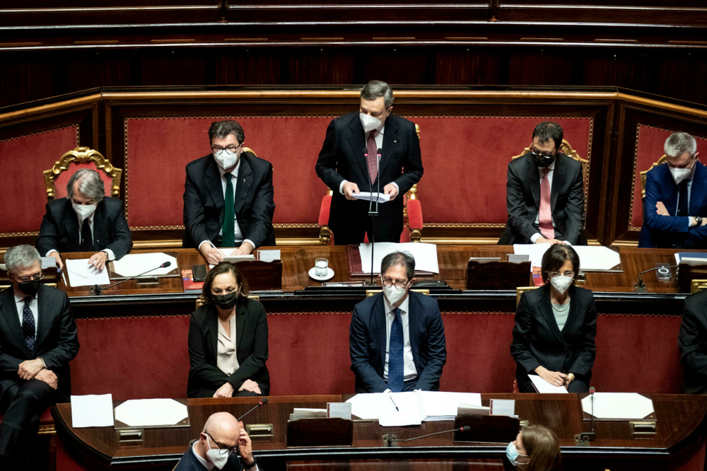 Draghi parla al Senato
