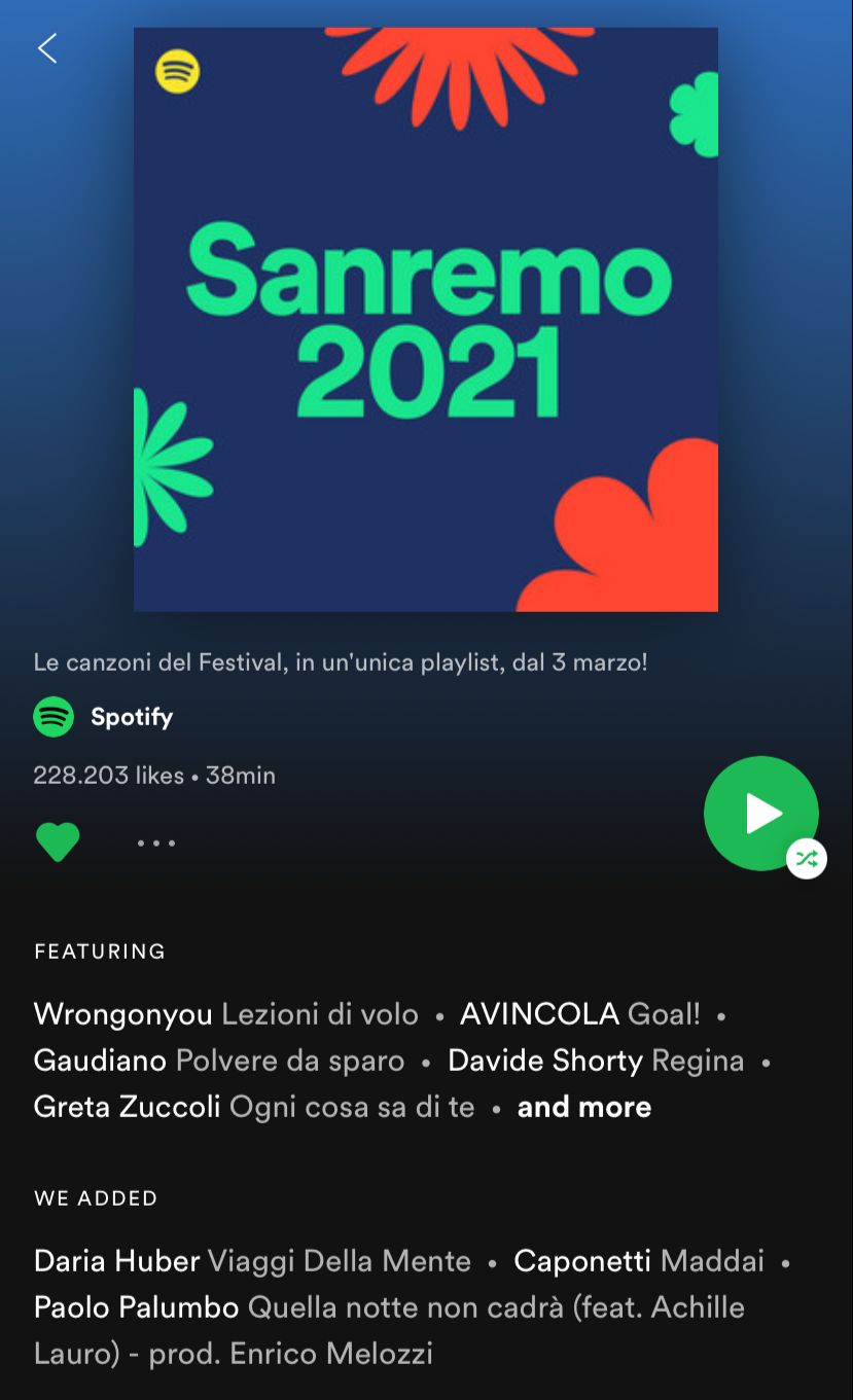 Sanremo playlist