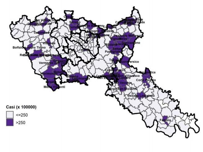 mappa dei contagi