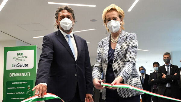 Cimbri e Moratti hub vaccini covid Unipol