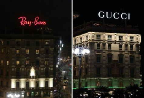 piazza duomo neon ray ban gucci