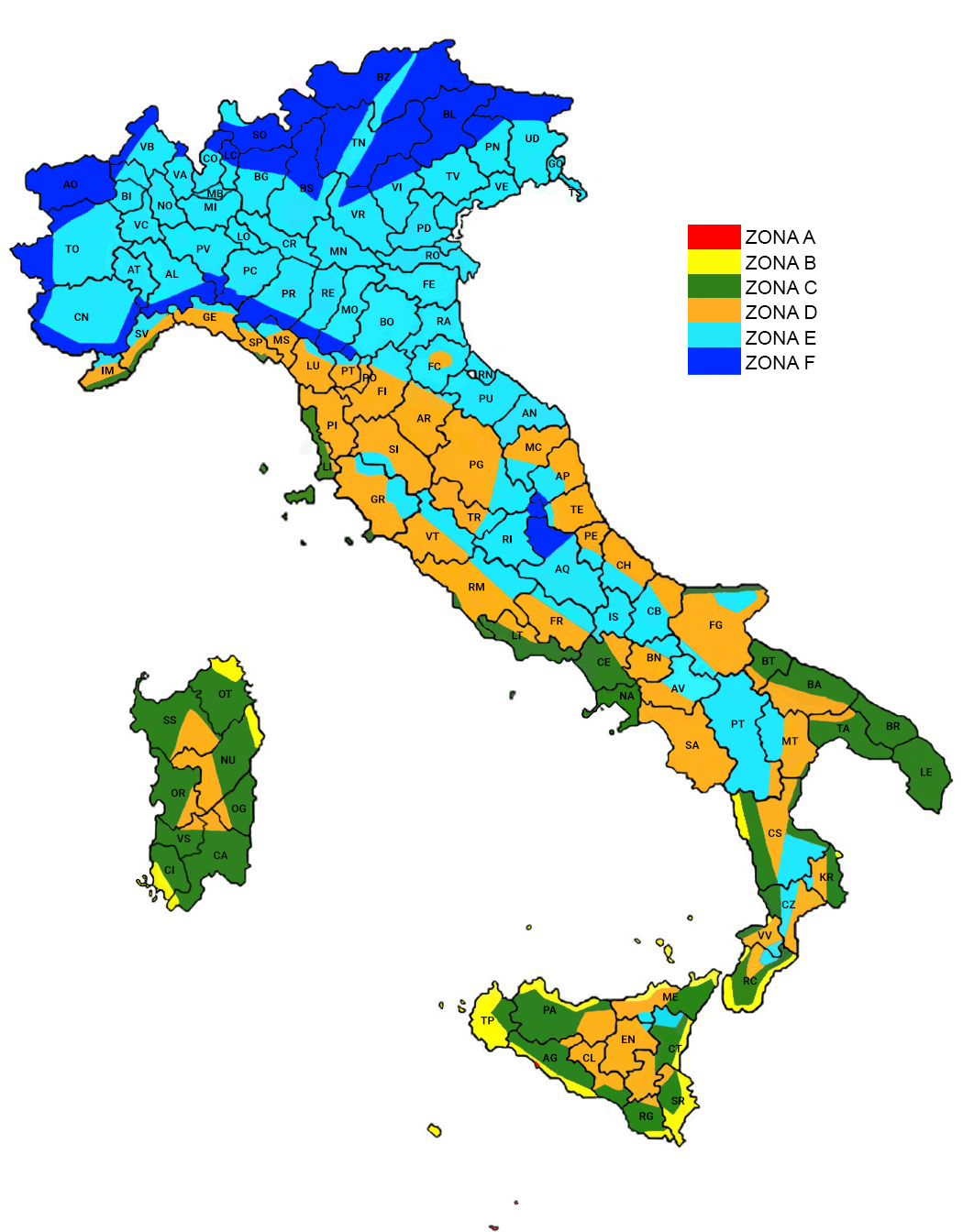 Italia zone climatiche