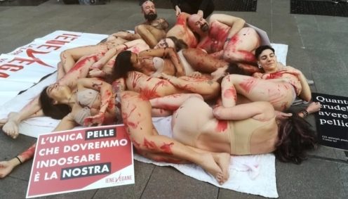 Proteste animaliste Milano Fashion Week