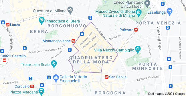 Quadrilatero della moda mappa